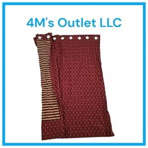 Source Unknown Burgundy And Gold Patterned Curtains